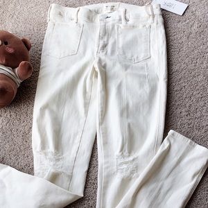 anthropologie white jean very cute details